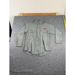 VTG Sears Gray Mechanic Uniform Long Sleeve Shirt Men's M